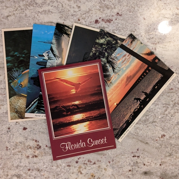 Lot Of Seven Blank Florida Keys, Sunset & Ocean Vintage 4x6 Postcards Unused - Picture 1 of 16